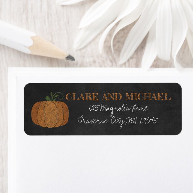 Étiquette Til Death Automne Citrouille Orange Black Mariage (En situation)