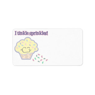 Étiquette tinkle saupoudrer drôle cupcake