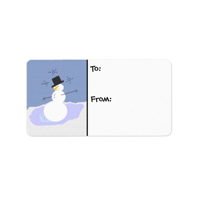 Étiquette Tipsy le Snowman (Devant)