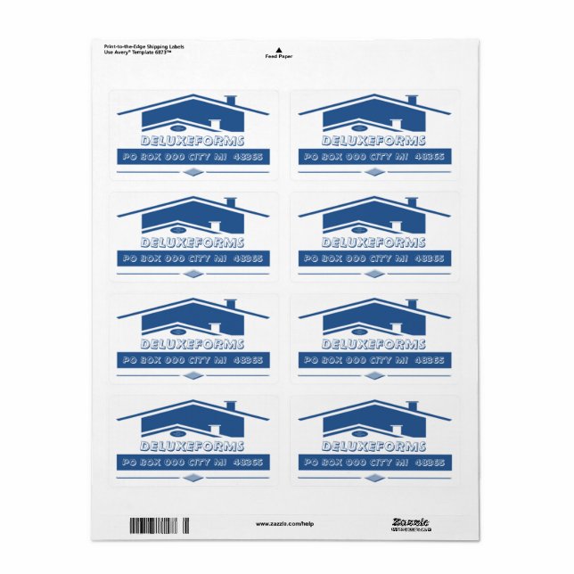 Étiquette Toit bleu (Feuille entière)