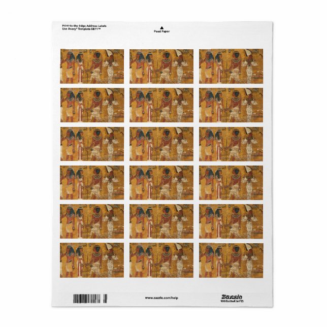 Étiquette Tombeau de Toutankhamon, Mur du Nord (Feuille entière)