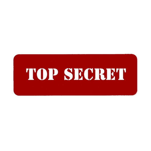 Étiquette Top Secret du crayon rouge (Devant)