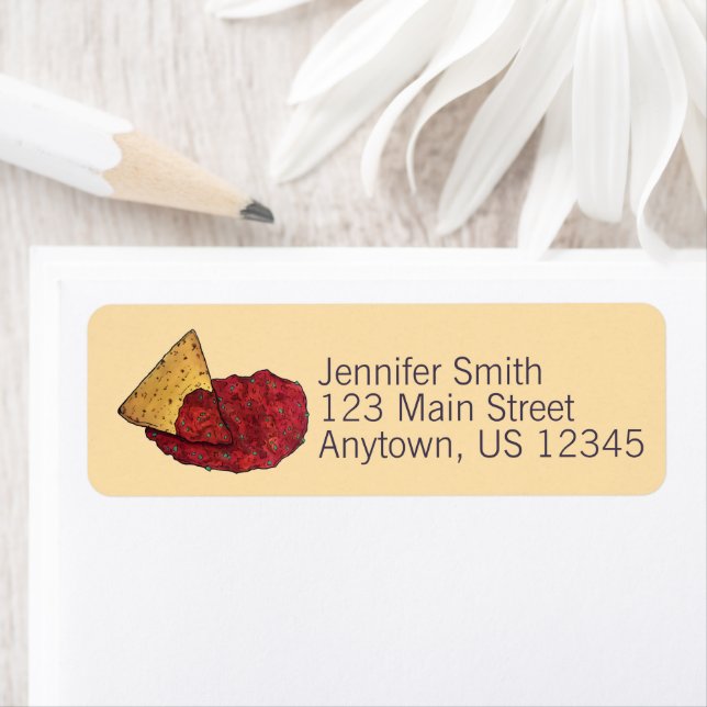 Étiquette Tortilla Chips et tremper Tomate Salsa Mexicain (En situation)