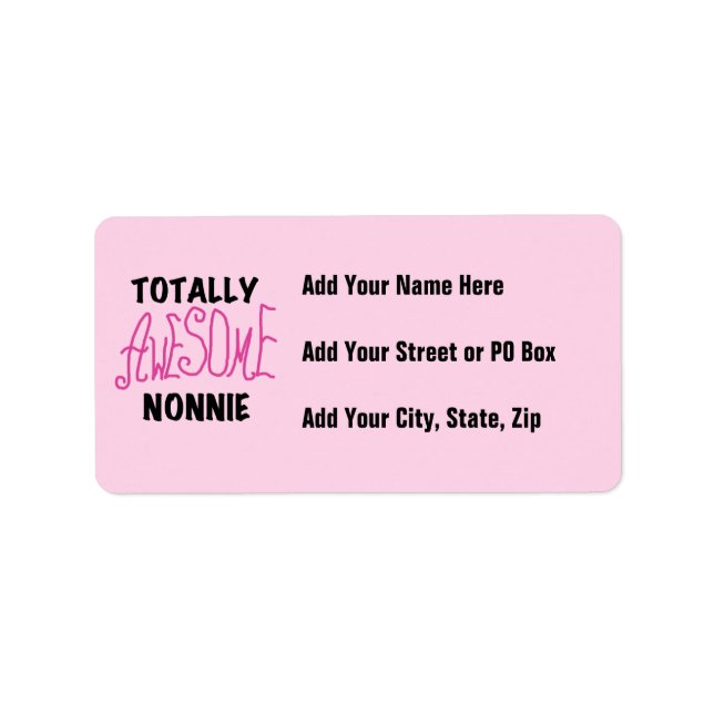 Étiquette Totalement génial Nonnie Pink Tshirts et cadeaux (Devant)