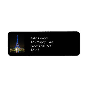 Étiquette Tour Eiffel pittoresque de nuit
