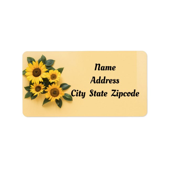 Étiquette Tournesol (Devant)