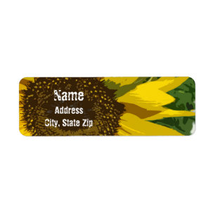 Étiquette Tournesol Artisé Jaune clair Fleur d'été