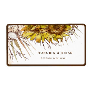 Étiquette Tournesol de moutarde rustique