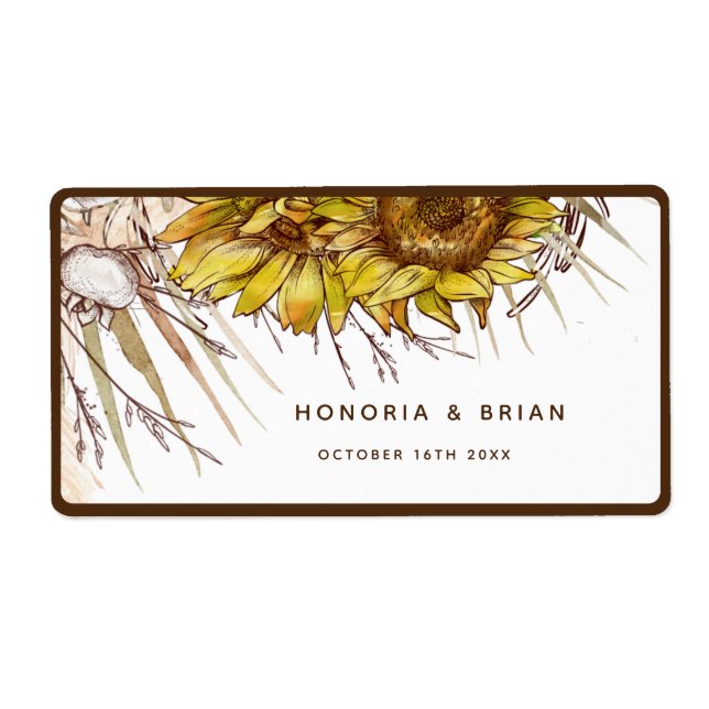 Étiquette Tournesol de moutarde rustique (Devant)