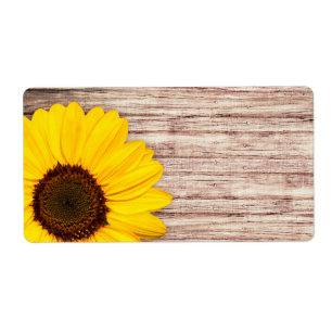 Étiquette Tournesol sur grange rustique blanc