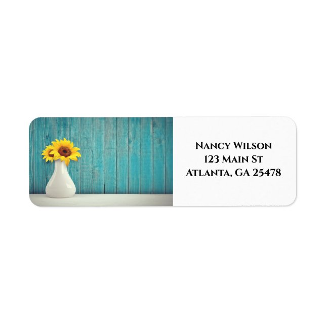 Étiquette Tournesols dans un vase (Devant)