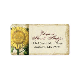 Étiquette Tournesols floraux vintages - mariage de automne d