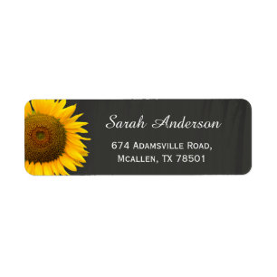 Étiquette Tournesols rustiques Elégant tableau de bord RSVP 
