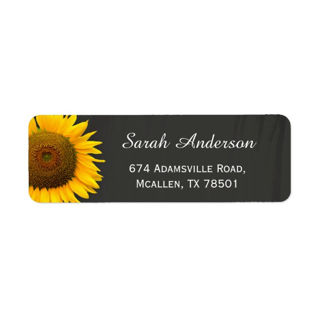 Étiquette Tournesols rustiques Elégant tableau de bord RSVP  (Devant)
