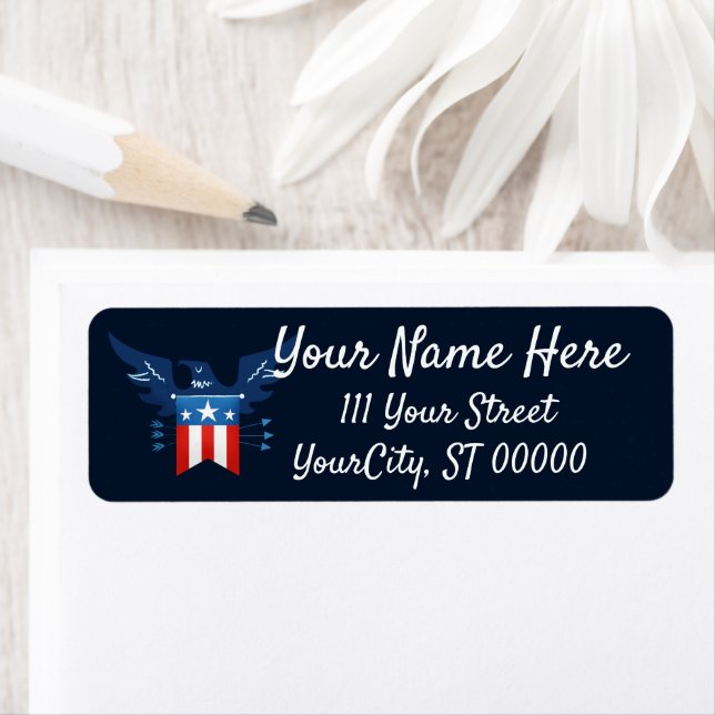 Étiquette Tout American Eagle & Flag Patriotic (En situation)