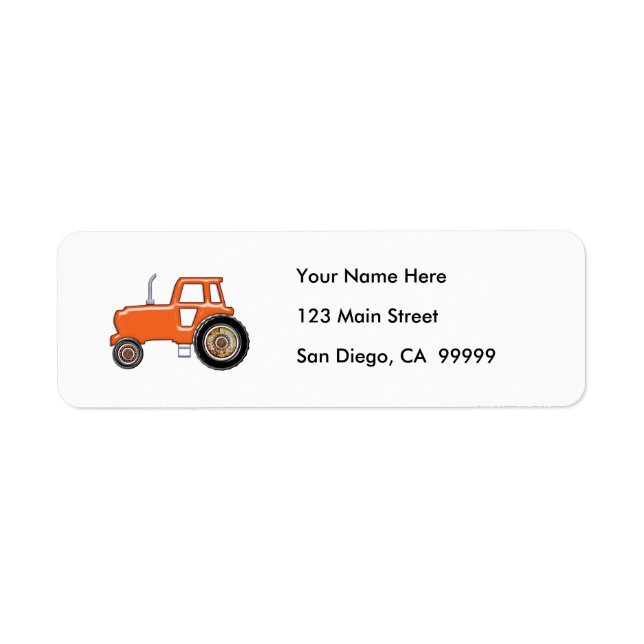 Étiquette Tracteur orange brillant (Devant)