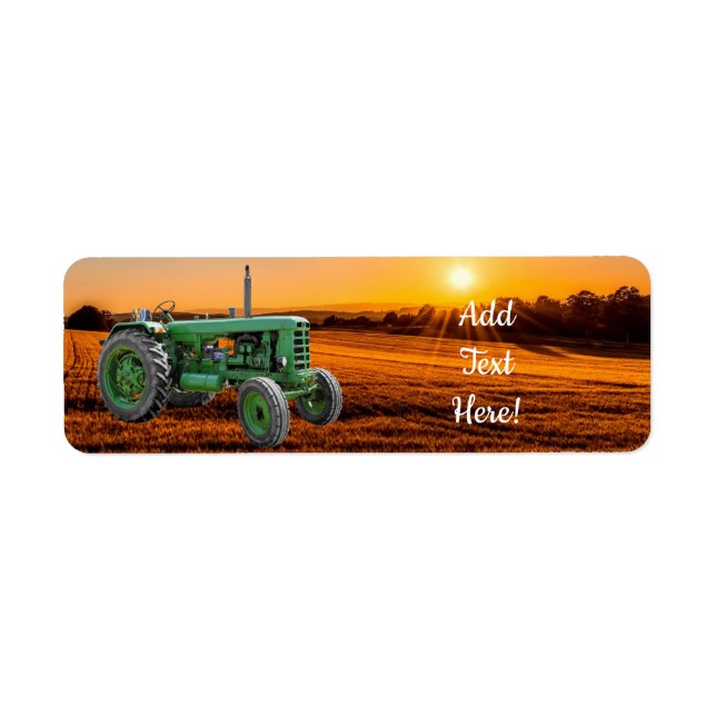 Étiquette Tracteur vintage (Devant)