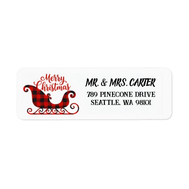 Étiquette Traditional Christmas Tree Family Address Label (Devant)