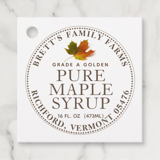 Étiquette traditionnel de sirop d'érable Balise Kr (Devant)