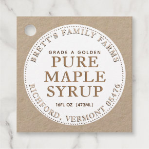 Étiquette traditionnel sirop d'érable Balise Kraft