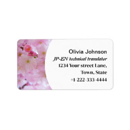 Étiquette Traducteur indépendant japonais fleurs de cerisier