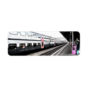 Étiquette Train à la station en Suisse