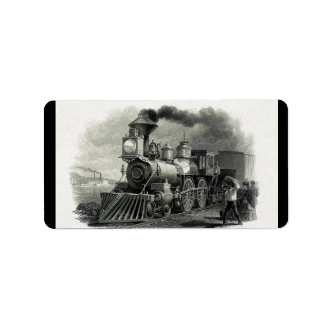 Étiquette Train à vapeur vintage (Devant)