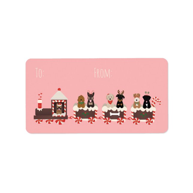 Étiquette Train de Noël de chien (Devant)