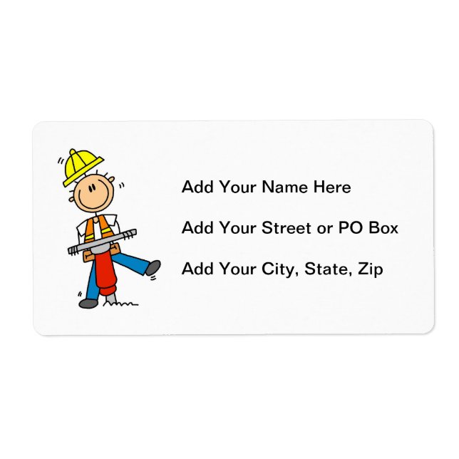 Étiquette Travailleur de construction avec Jack Hammer Cadea (Devant)