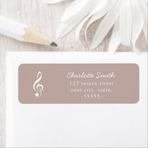 Étiquette Treble Clef Élégant Script Musique Enseignant Mode