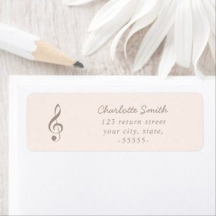 Étiquette Treble Clef Élégant Script Musique Enseignant Mode