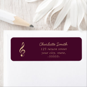 Étiquette Treble Clef Élégant Script Musique Enseignant Mode