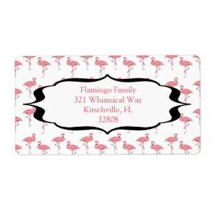Étiquette Trendy Flamingo Pattern