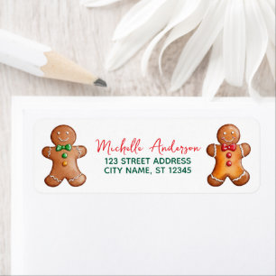 Étiquette Trendy Gingerbread Christmas Return Adresse