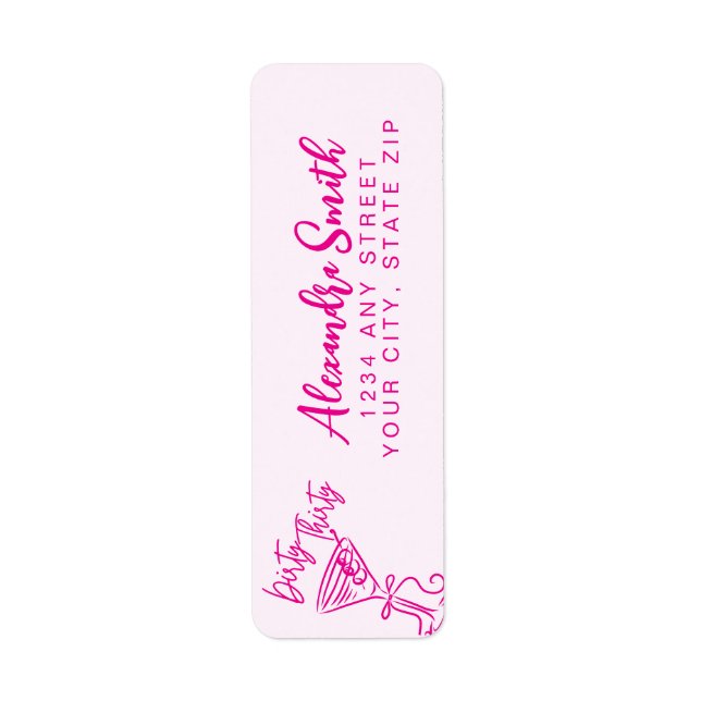 Étiquette Trendy Pink Dirty Thirty 30th Birthday (Devant)