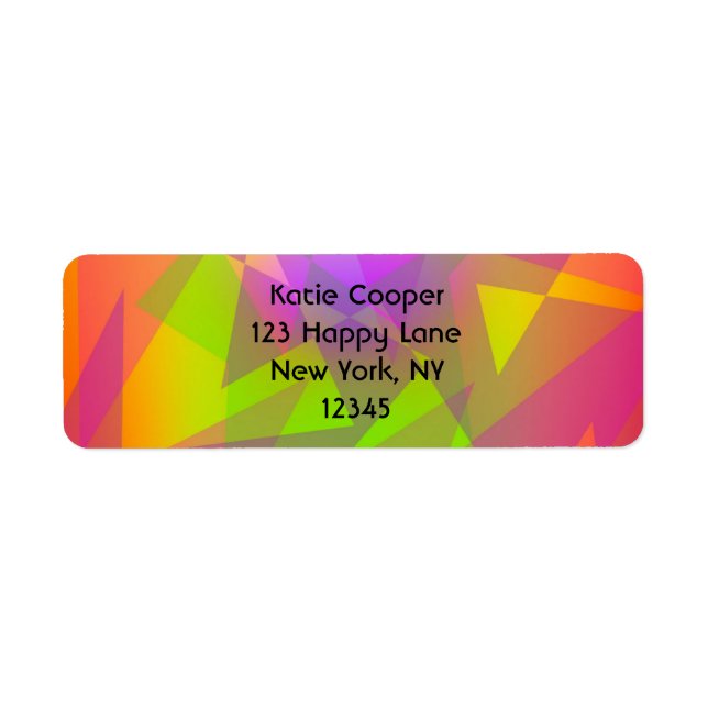 Étiquette Triangles et rectangles Abstraits (Devant)