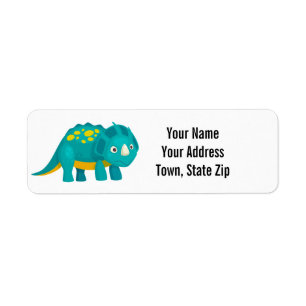 Étiquette Triceratops Dinosaur Adresse de retour