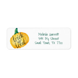 Étiquette Trick citrouille ou traitement Halloween Adresse p