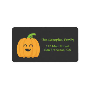 Étiquette Trick or Treat avec une citrouille mignonne pour H