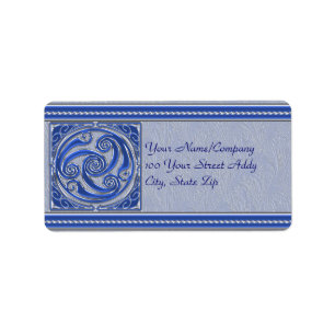 Étiquette Triskel argenté bleu