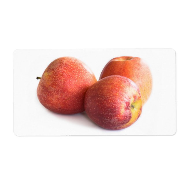 Étiquette Trois pommes rouges (Devant)