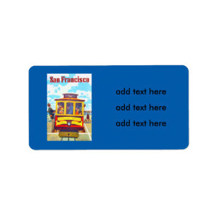 Étiquette Trolley Car San Francisco California Golden Gate