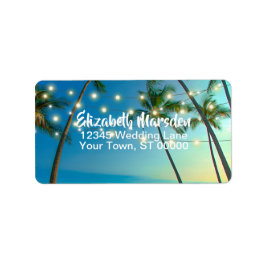 Étiquette Tropical Beach Palms Lights RSVP Adresse de retour
