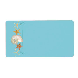 Étiquette Tropical Beach Shells Starfish Nautilus Été