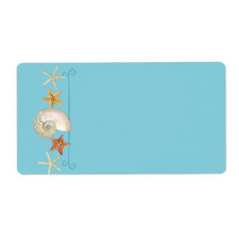 Étiquette Tropical Beach Shells Starfish Nautilus Été