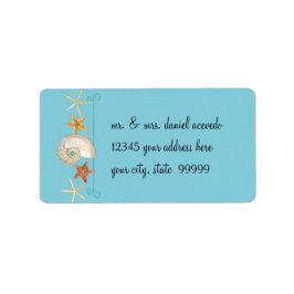 Étiquette Tropical Beach Shells Starfish Nautilus Été