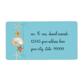 Étiquette Tropical Beach Shells Starfish Nautilus Été