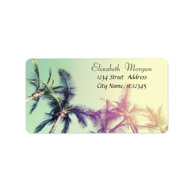 Étiquette Tropical cool, Palmes (Devant)