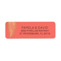 Tropical Gold Palm Frond sur Coral