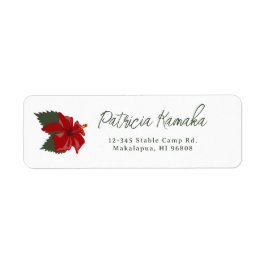 Étiquette Tropical Hawaiian Red Hibiscus Flower Custom